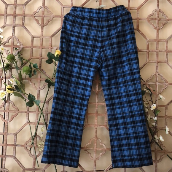Blue & black check capris with elastic waist - Picture 4 of 7